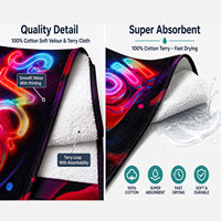 Small MOQ Factory Bath Towel High Quality Cotton Small Hand Face Towel Digital Reactive Printed Sport Gym Soft Bath Towel Custom