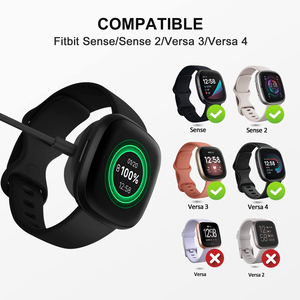 Câble de charge USB magnétique de remplacement noir de 1 m (3,3 pieds) de long pour <span class=keywords><strong>Fitbit</strong></span> <span class=keywords><strong>Sense</strong></span> <span class=keywords><strong>Sense</strong></span> <span class=keywords><strong>2</strong></span> Versa 3 Versa 4 - Product Image 2