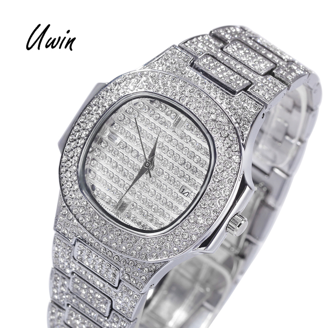 Full Iced Out Hip Hop Men Bling Couples Watches Gold Plated Ladies Watch Wholesale High Quality Rapper Watches