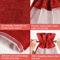 Sacs cadeaux de vin personnalisés de 750ml Pochettes en organza de toile de jute avec cordon de serrage Sacs pour bouteilles de jute Sacs en coton pour fêtes de mariage