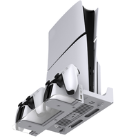 Support de rangement avec station de charge double pour manettes PS5/Slim, support mural pour console, accessoires, support de chargeur