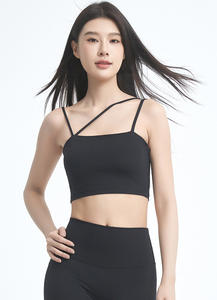 Venta al por mayor de camisetas cortas de gimnasio con logotipo personalizado de las mujeres camisola moda caliente Fitness entrenamiento integrado sujetador estilo corto deportes Yoga desgaste - Product Image 2