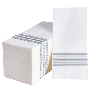Bon marché Serviettes Airlaid au toucher lin avec logo coloré personnalisé Tissu en papier jetable ultra doux pour les événements, les hôtels et le dîner - Product Image 1