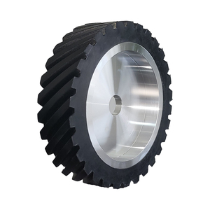 Tafu 8x2" Ruota Motrice per Levigatrice a Nastro a Bordo Piatto, Rullo di Trascinamento con Scanalatura per Chiavetta, Diamantato + Base in Metallo e Resina Elettroplaccata, per Uso a Umido - Product Image 5