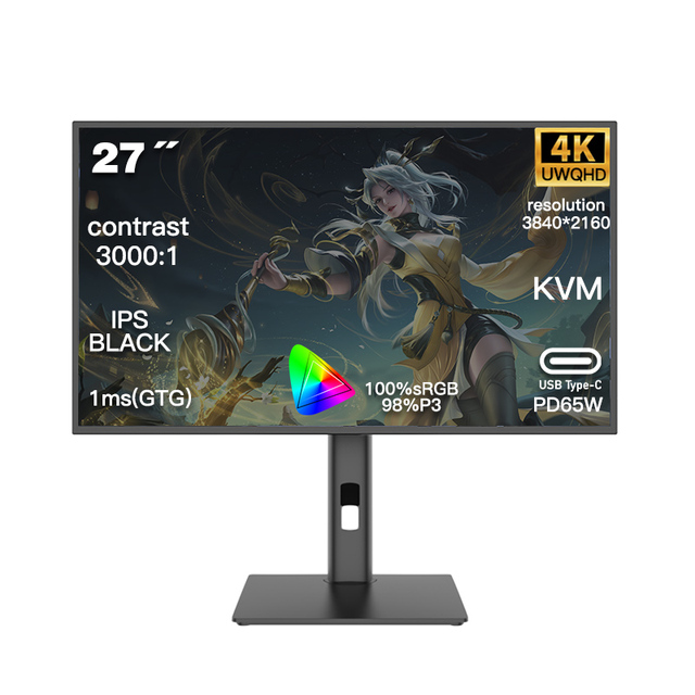 27-Inch Lcd Screen Gaming Monitor 120hz 16:9 KVM PBP IPS Pc Computer 4k Interface Monitor Support OEM/ODM Customization