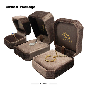 Webest Package gift box diamond shaped velvet jewellery ring pendant earring boxes