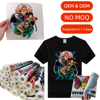 Autocollants en vinyle thermocollant personnalisés, lavables, imperméables, en PET, à motifs de dessins animés, pour t-shirts, avec impression par transfert thermique
