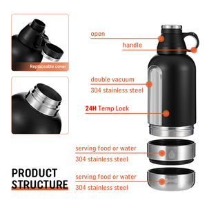 Everich 3 in 1 Multifunctional Design Stainless Steel Double Wall Insulated Pet Feeding <strong>Dog</strong> <strong>Water</strong> <strong>Bottles</strong> for Travel - Product Image 3