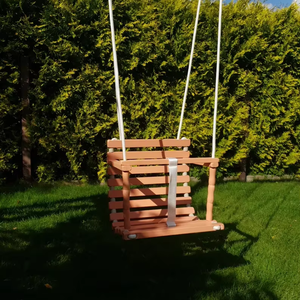 Balançoire pour bébé personnalisée en bois faite à la main, premier cadeau d'anniversaire, cadeau personnalisé pour bébé, balançoire intérieure extérieure - Product Image 2