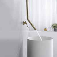 Style européen laiton colonne verticale bassin plafond suspendu goutte d'eau robinet froid et chaud plafond suspendu tuyau BF453