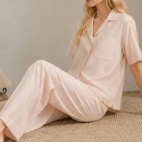 Vêtements élégants et confortables pour femmes, vêtements de nuit rayés, pyjama décontracté à la mode, ensemble de pyjama pour femmes, pyjama femme en coton respirant