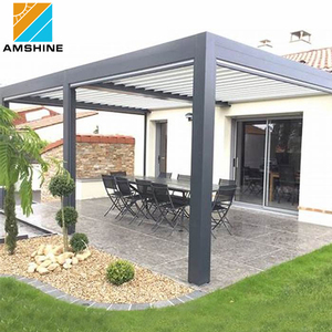 <span class=keywords><strong>Pergola</strong></span> électrique d'extérieur à <span class=keywords><strong>toit</strong></span> en Aluminium avec porte coulissante en verre - Product Image 2