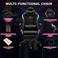 Chaise de jeu d'ordinateur en cuir PU blanc Ddp bon marché Silla Gamer LED RGB fauteuil de jeu de massage de course avec lumières et haut-parleurs