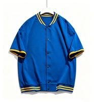 Maillot de baseball décontracté unisexe personnalisé à col en V, brodé et imprimé, style américain, en coton, grande taille, avec boutons-pression, ODM