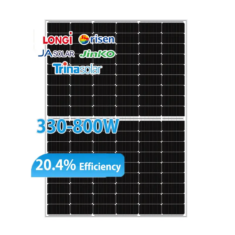 Hiệu quả cao jinko tăng trina yingli năng lượng mặt trời bảng điều khiển mono 330W 570W 800W bifacial Monocrystalline năng lượng mặt trời bảng điều khiển giá