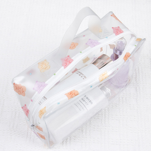 Sac de <span class=keywords><strong>toilette</strong></span> transparent personnalisé KONCAI avec imprimé ours, organiseur de maquillage imperméable, pochette cosmétique portable pour femme, pour les voyages, la salle de bain, la salle de sport - Product Image 2