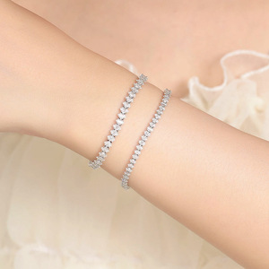 Nueva Colección de Pulseras de Moissanita VVS, Pulseras de <span class=keywords><strong>Tenis</strong></span> de Plata 925 con Incrustaciones de Moissanita Ovalada Corte Esmeralda <span class=keywords><strong>para</strong></span> Hombre y <span class=keywords><strong>Mujer</strong></span> - Product Image 4