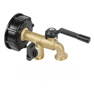 Adaptateur de vidange IBC à double sortie pour réservoir de 275-330 gallons, filetage grossier 2 pouces vers tuyau d'eau 3/4 pouce, raccords pour réservoir de récupération d'eau de pluie IBC - Product Image 1