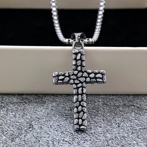 Stainless Steel <b>Cross</b> Pendant Unisex Charm Geometric Design Fashion Necklace - Product Image 4