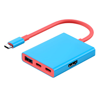 Adaptador Hub Tipo C 4 en 1 con Logotipo Personalizado, 2.1 4K HDTV, Base de Conexión de Aleación de Aluminio 2.1 para Carga y Transferencia de Datos de Portátiles