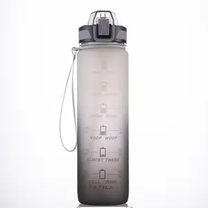 Leejo novo design 1 litro tempo de esportes bpa livre 1000ml motivacional marcações personalizado 32oz garrafa de água