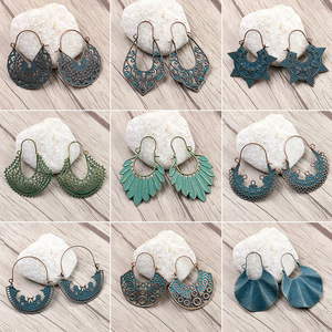 Bohemia Alloy <b>Drop</b> Earrings Geometric Design Antique <b>Bronze</b> Plated Women's Fashion Dangle Earrings - Product Image 1