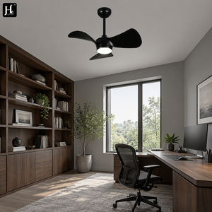 <b>Modern</b> Matte ABS Curved 3 Blade LED <b>Ceiling</b> <b>Fan</b> Light for Bedroom Living Room Dining Room and Contemporary Homes - Product Image 1