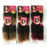 Lot de 4 extensions de cheveux tissées, longueurs mixtes 8, 10, 12 pouces, bouclées effet mouillé, douces et sans nœuds
