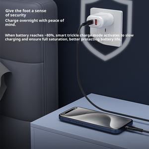 <span class=keywords><strong>Cargador</strong></span> USB de doble puerto PD <span class=keywords><strong>tipo</strong></span> <span class=keywords><strong>C</strong></span> de 20W, adaptador de corriente de carga rápida QC3.0, enchufe de EE. UU. UE para dispositivos <span class=keywords><strong>Apple</strong></span>, Huawei Android - Product Image 3