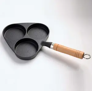 Venta al por mayor Suministro de fábrica Precio de fábrica Sartén antiadherente de hierro fundido con 3 tazas de tortitas de huevo Sartén para tortillas sartén para hamburguesas - Product Image 1