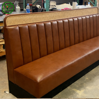 Meubles de restaurant en cuir sur mesure, banquettes en rotin de luxe, ensembles de tables et de chaises pour hôtel et restaurant