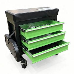 Tabouret d'atelier roulant avec coffre à outils à 3 tiroirs - Product Image 5
