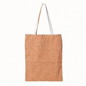 Bolsos Tote de Corcho Ecológicos Únicos, Bolsas de Compras de Lona de Algodón con Diseño de Madera, Regalo de Moda - Product Image 1