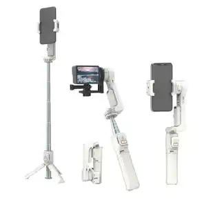 A10 Mini Selfie sopa Tripod ile Led ışık telefon tutucu uzatılabilir akıllı çekim Video kamera yalpalama sabitleyici