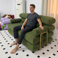Ensemble de canapé-lit modulaire Mufang moderne et confortable, fauteuil de relaxation écologique couleur sable, pliable et compressible pour hôtel