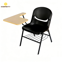 Chaise ergonomique en métal moderne pour salle de classe, chaise individuelle avec tablette d'écriture pour salle de cours et amphithéâtre