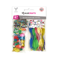 Nettoyeur de tuyaux avec poms feutre Wiggle Eyes plume Origami papier acrylique Flatback strass enfants jouets d'apprentissage en bois plastique