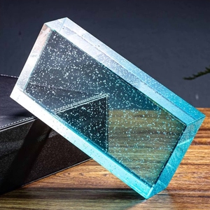 Nghệ thuật Băng khuôn mẫu khối thủy tinh rắn bức tường phân vùng gạch thủy tinh màu - Product Image 4