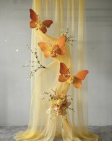 Grande Décoration de Plafond en Fleurs Papillon, Couleur Personnalisée, Drapé Floral Artificiel en Organza pour Fond de Scène de Mariage, Décoration d'Événements et de Fêtes