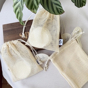 Pure Natural and Environmentally Friendly Cotton Soap <b>Bags</b> Biodegradable Drawstring Foam Soap <b>Net</b> <b>Bags</b> Can Be Reused - Product Image 5