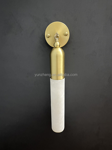 Applique murale italienne simple en cuivre albâtre LED haut <span class=keywords><strong>de</strong></span> gamme <span class=keywords><strong>pour</strong></span> <span class=keywords><strong>salle</strong></span> <span class=keywords><strong>de</strong></span> <span class=keywords><strong>bain</strong></span> chambre chevet <span class=keywords><strong>miroir</strong></span> cosmétique hall escalier couloir - Product Image 6