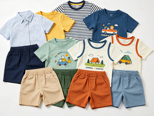Summer Kids Apparel Top & Shorts Set <b>Mixed</b> Design Delivery Random Mix Universal Wholesale Goods - Product Image 4
