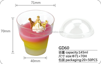 Gobelets à dessert en plastique transparent avec couvercles, impression personnalisée pour yaourts, bols d'açai et glaces