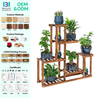 Support de plantes multi-niveaux en bambou pour plantes multiples, pour intérieur et extérieur, de la marque BH Corner High Low Flower Rack Stand