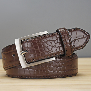 Ceinture <span class=keywords><strong>Homme</strong></span> en PU Motif Croco Tendance 2026 avec Boucle Ardillon en Alliage Anti-Rouille Durable et Réglable pour Tenues Quotidiennes et Professionnelles - Product Image 6