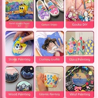 Acrylic Markers in Portable Handheld Box Waterproof Paint Pens for DIY Crafts Rock Glass and Ceramic Art Painting
