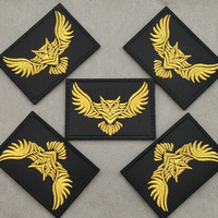 Applique en tissu brodée or, motif hibou ailé, réaliste, à coudre pour sac, chapeau, chemise, patch tactique hibou