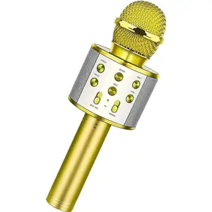 Trending 2024 New Portable Professional Mic Podcast Equipment Handheld Microphones with Speaker KTV Karaoke Wireless Microphone