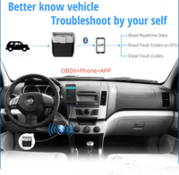 Adaptador de coche BT4.0 V1.5 elm327 Bluetooth obd2 herramientas de coche herramientas de diagnóstico OBD2 probador adaptador de coche elm327 Bluetooth OBDII adaptador