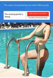 บันไดขั้นที่ปลอดภัยสำหรับสระว่ายน้ำทำจากสเตนเลสสตีล304/316พร้อมราวจับกันลื่นติดตั้งง่ายรับประกัน2ปี - Product Image 4